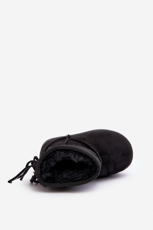 Botas de invierno infantiles calentitas con flecos en color negro Mikyla