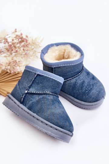 Botas de nieve para niños Botas con brillo en color azul Sulinne 2