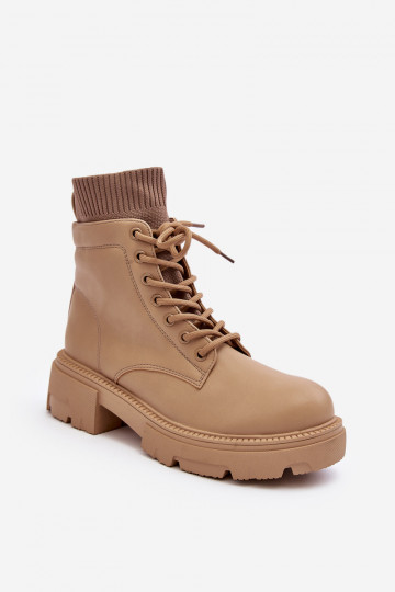 zapatos Botas de mujer con suela tipo calcetín, beige Rivella