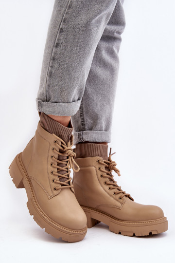 zapatos Botas de mujer con suela tipo calcetín, beige Rivella 2