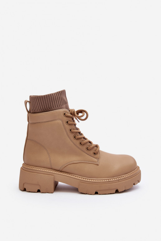 zapatos Botas de mujer con suela tipo calcetín, beige Rivella zapatos Botas de mujer con suela tipo calcetín, beige Rivella