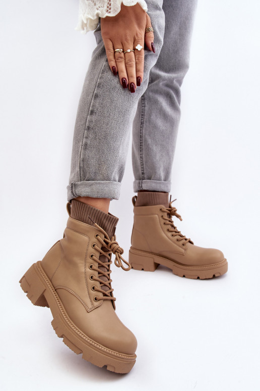 zapatos Botas de mujer con suela tipo calcetín, beige Rivella zapatos Botas de mujer con suela tipo calcetín, beige Rivella