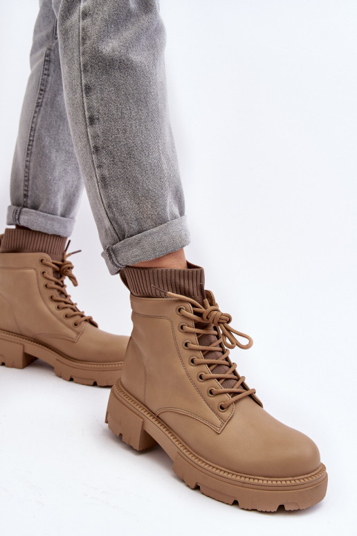 zapatos Botas de mujer con suela tipo calcetín, beige Rivella zapatos Botas de mujer con suela tipo calcetín, beige Rivella