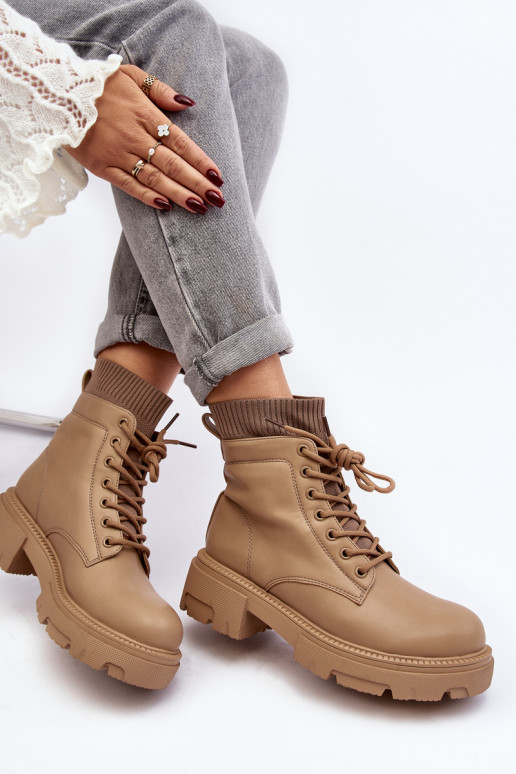 zapatos Botas de mujer con suela tipo calcetín, beige Rivella zapatos Botas de mujer con suela tipo calcetín, beige Rivella