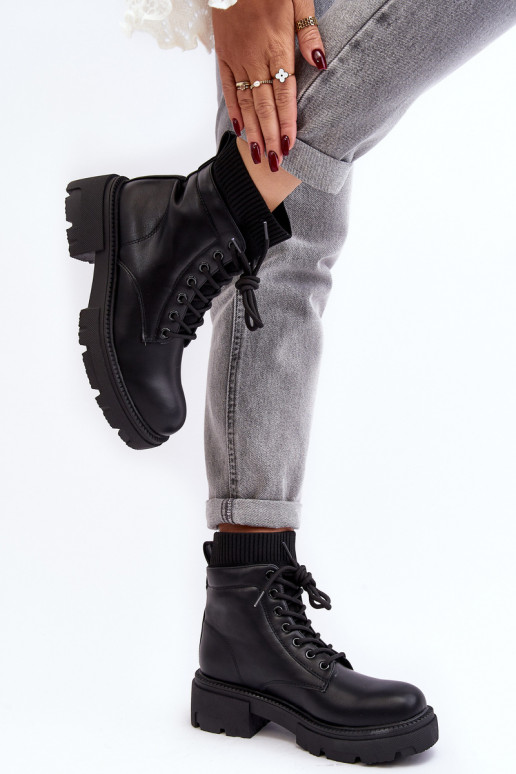 zapatos Botas de mujer con suela tipo calcetín en color negro Rivella