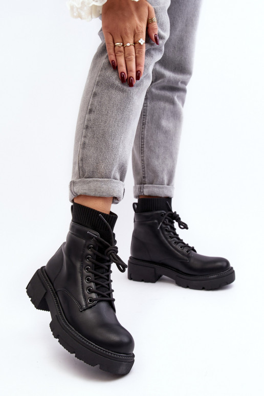 zapatos Botas de mujer con suela tipo calcetín en color negro Rivella