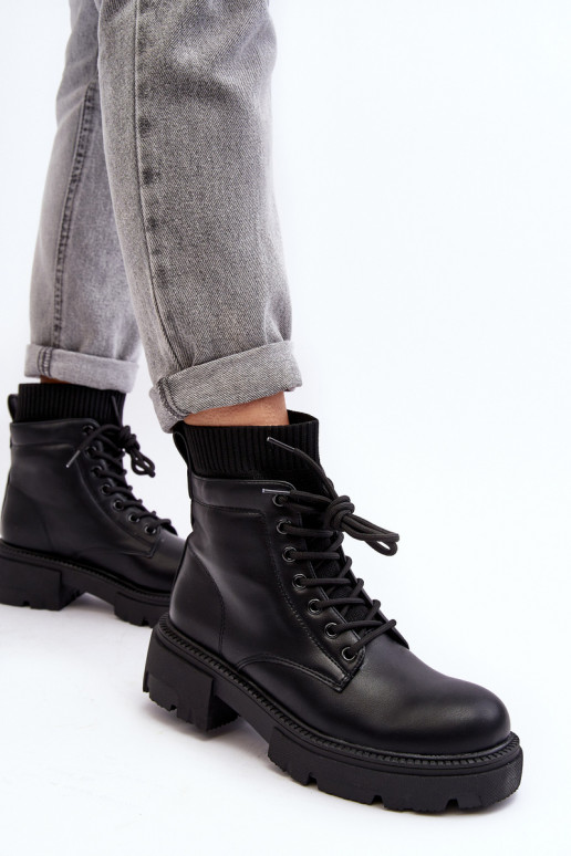 zapatos Botas de mujer con suela tipo calcetín en color negro Rivella