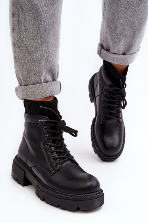 zapatos Botas de mujer con suela tipo calcetín en color negro Rivella