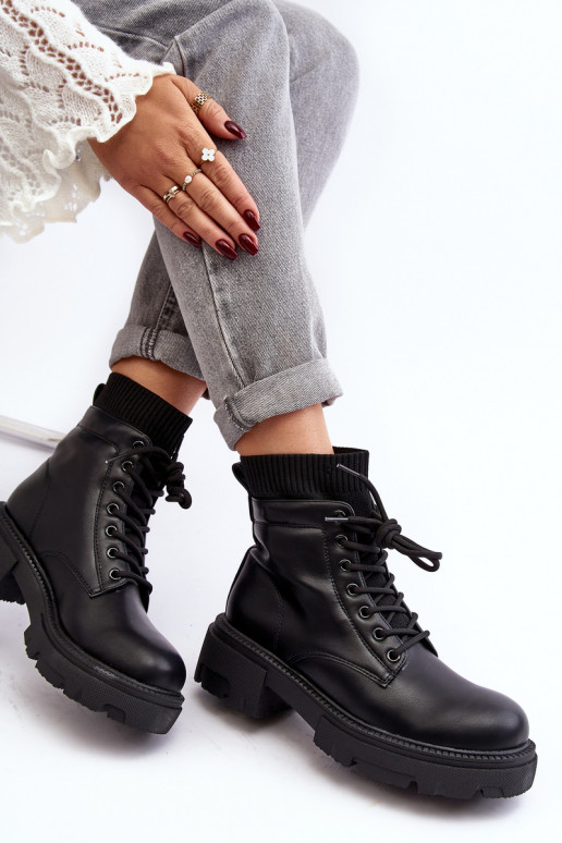 zapatos Botas de mujer con suela tipo calcetín en color negro Rivella