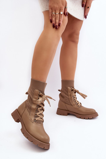 Botas con suela tipo calcetín con cordones en Gentiana marrón 2