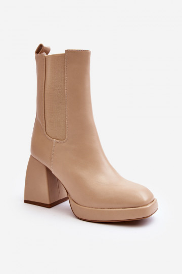 Botas de mujer con plataforma en color beige Stelares