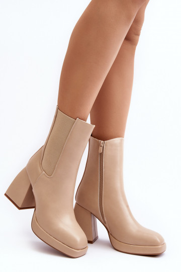 Botas de mujer con plataforma en color beige Stelares 2