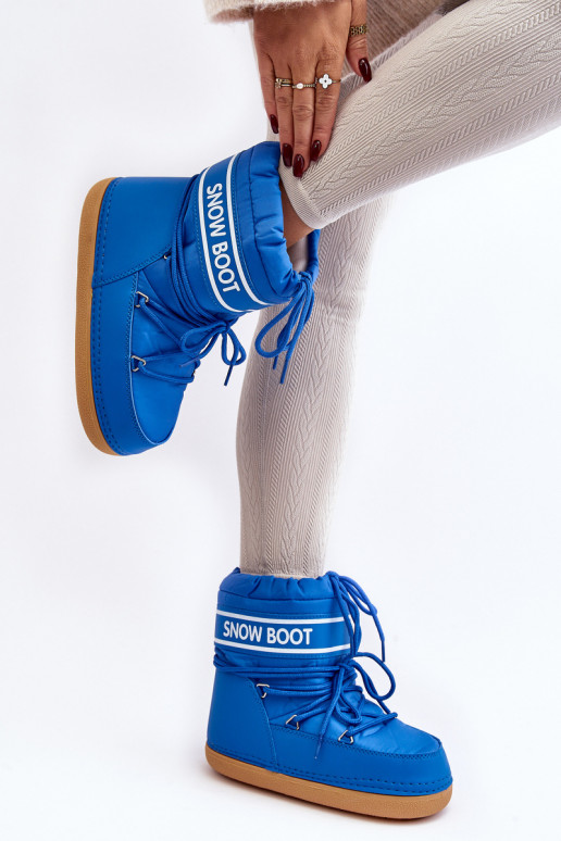 Botas de invierno con cordones color azul Soia