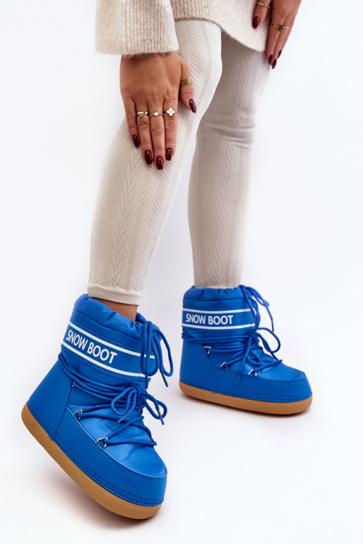 Botas de invierno con cordones color azul Soia