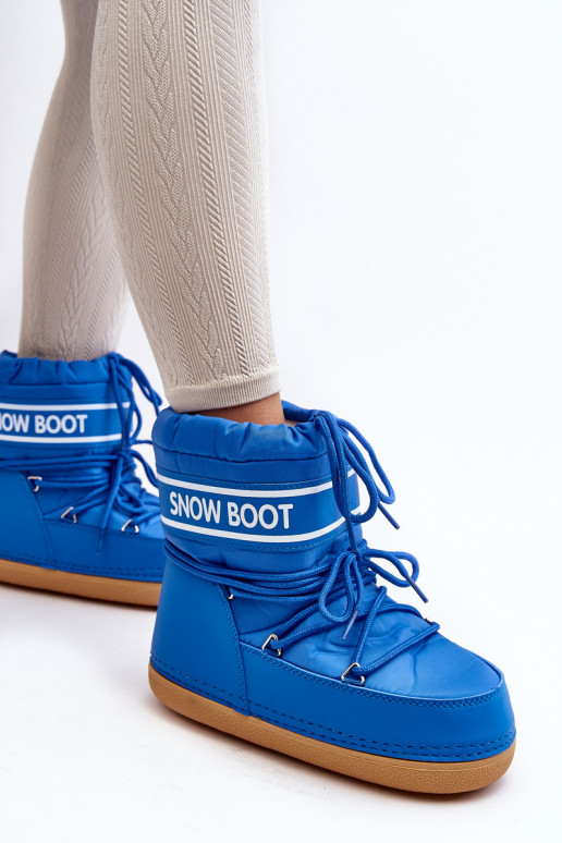 Botas de invierno con cordones color azul Soia