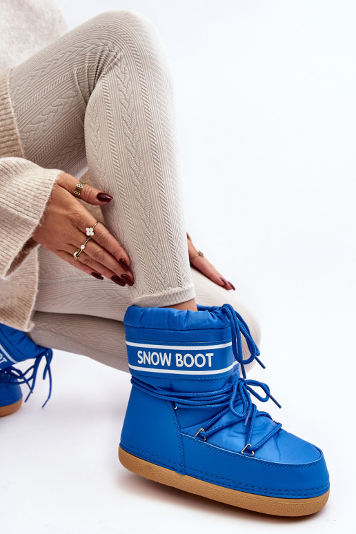Botas de invierno con cordones color azul Soia