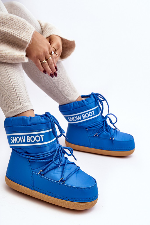 Botas de invierno con cordones color azul Soia