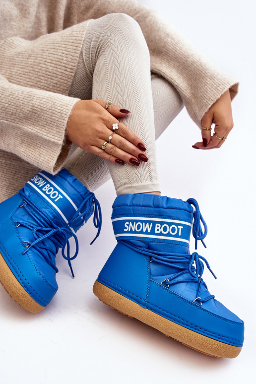 Botas de invierno con cordones color azul Soia