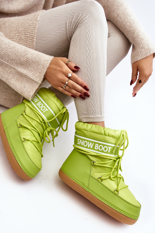 Botas de invierno con cordones en color verde Soia