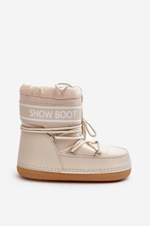 Botas de invierno con cordones beige Soia