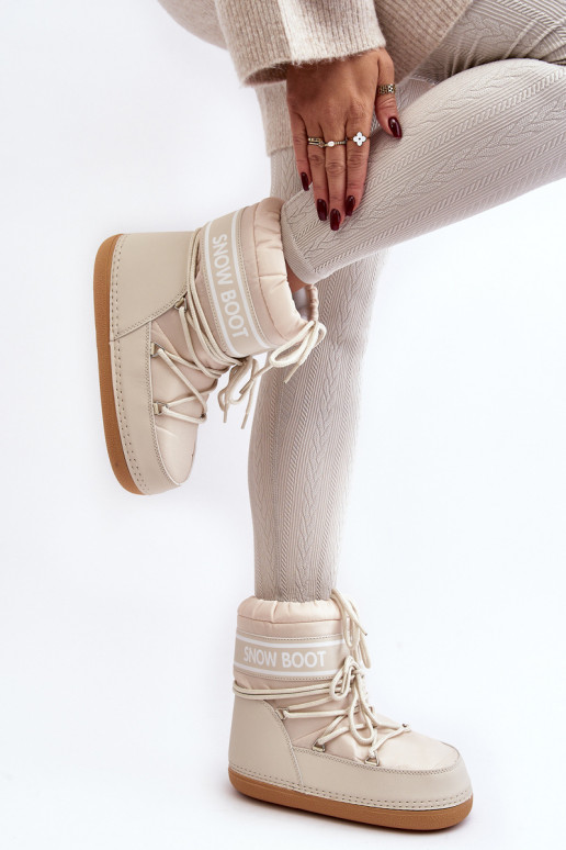Botas de invierno con cordones beige Soia