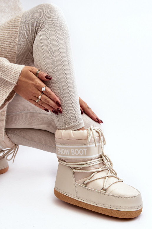 Botas de invierno con cordones beige Soia