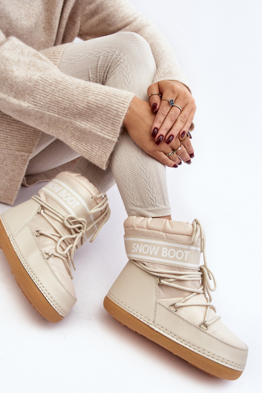 Botas de invierno con cordones beige Soia