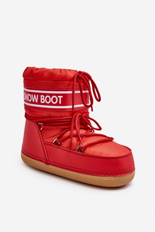 Botas de invierno con cordones en color rojo Soia