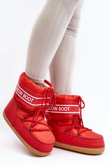 Botas de invierno con cordones en color rojo Soia 2