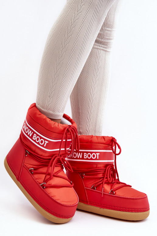 Botas de invierno con cordones en color rojo Soia