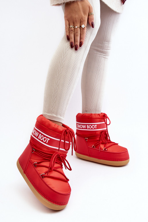Botas de invierno con cordones en color rojo Soia
