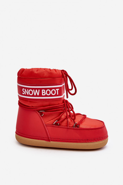 Botas de invierno con cordones en color rojo Soia