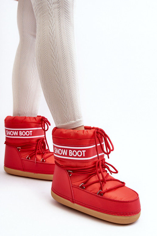 Botas de invierno con cordones en color rojo Soia
