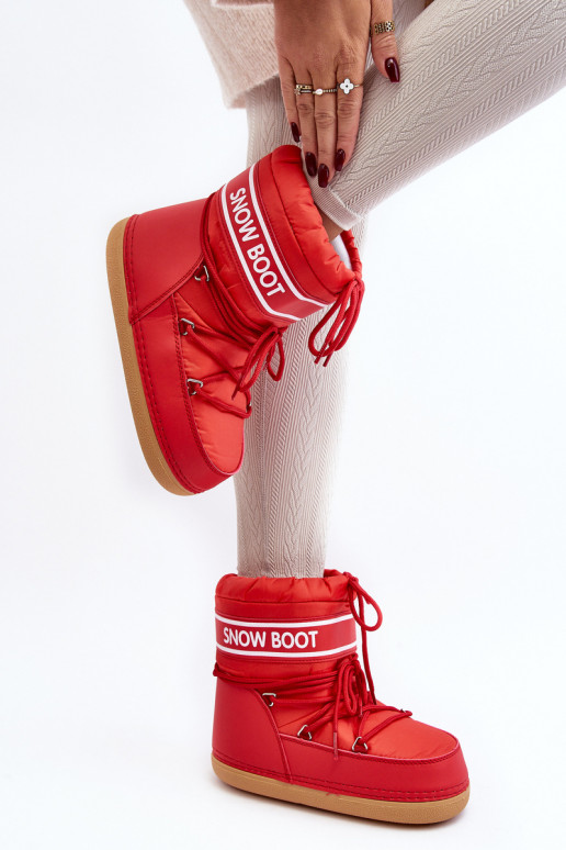 Botas de invierno con cordones en color rojo Soia