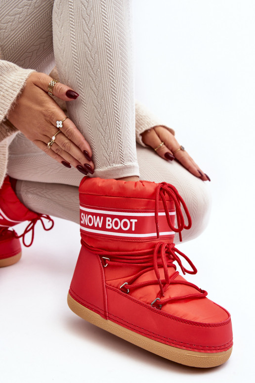 Botas de invierno con cordones en color rojo Soia