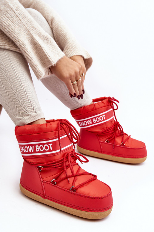 Botas de invierno con cordones en color rojo Soia