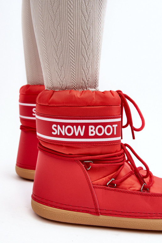 Botas de invierno con cordones en color rojo Soia