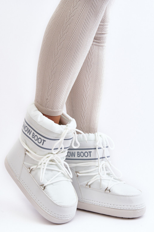 Botas de invierno con cordones en color blanco Soia