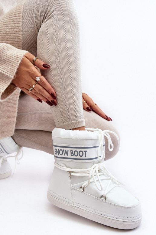 Botas de invierno con cordones en color blanco Soia