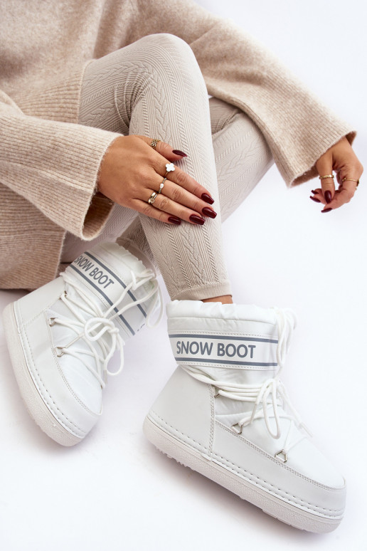 Botas de invierno con cordones en color blanco Soia