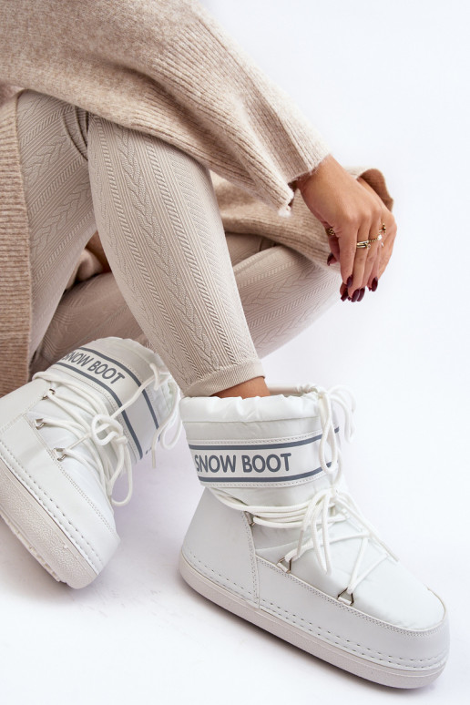 Botas de invierno con cordones en color blanco Soia