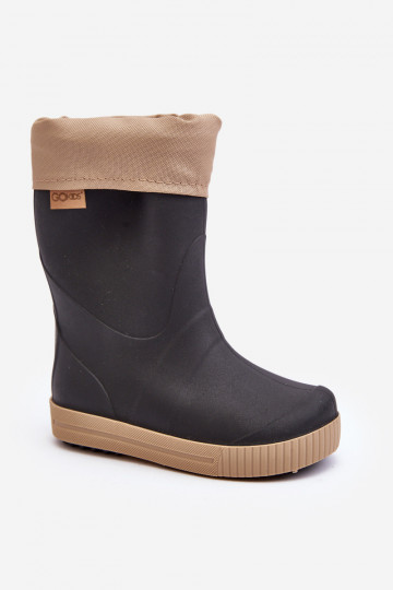 Botas de goma infantiles con calefacción Snow Wave Gokids 981 Negro y beige