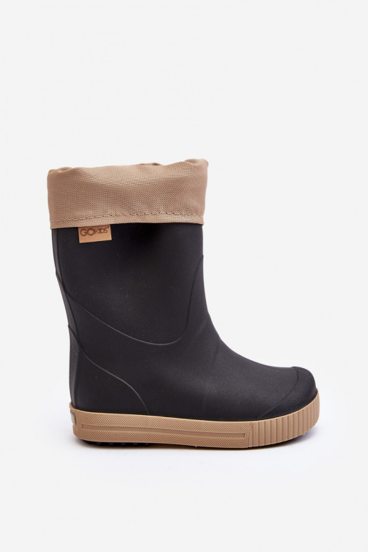 Botas de goma infantiles con calefacción Snow Wave Gokids 981 Negro y beige