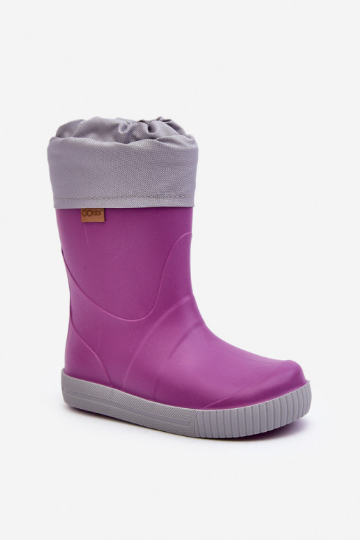Botas de goma infantiles con calefacción Snow Wave Gokids 981 Morado