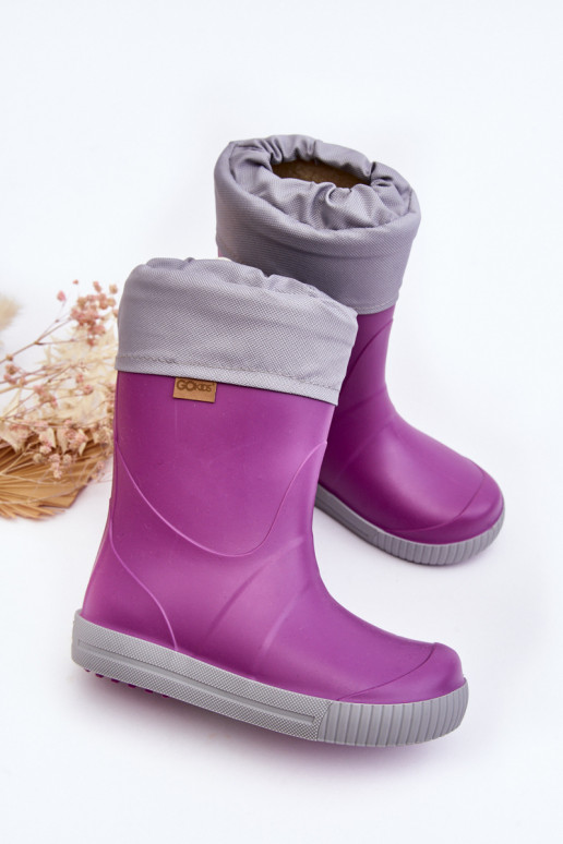 Botas de goma infantiles con calefacción Snow Wave Gokids 981 Morado