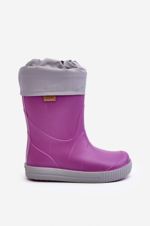 Botas de goma infantiles con calefacción Snow Wave Gokids 981 Morado
