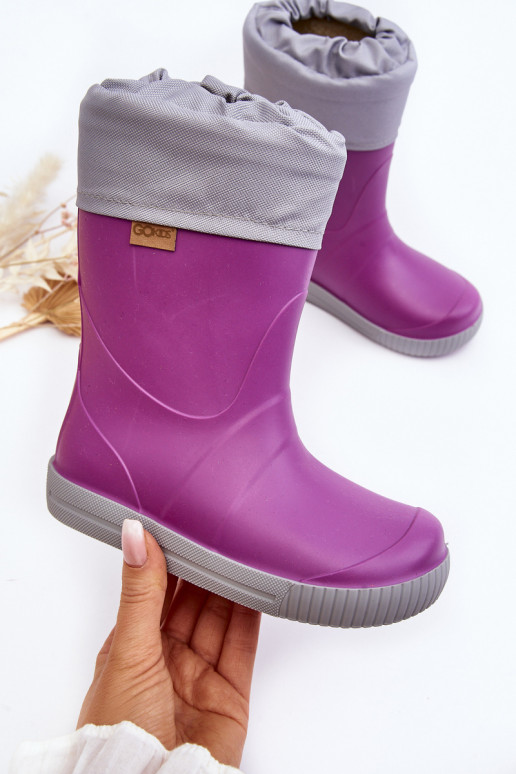 Botas de goma infantiles con calefacción Snow Wave Gokids 981 Morado