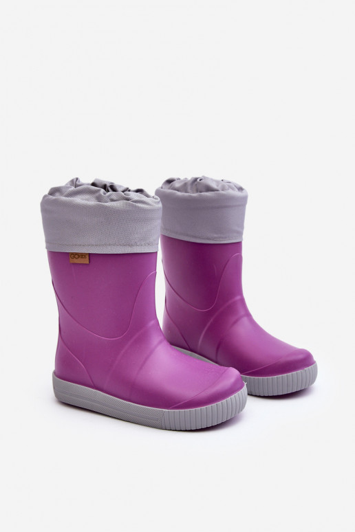 Botas de goma infantiles con calefacción Snow Wave Gokids 981 Morado