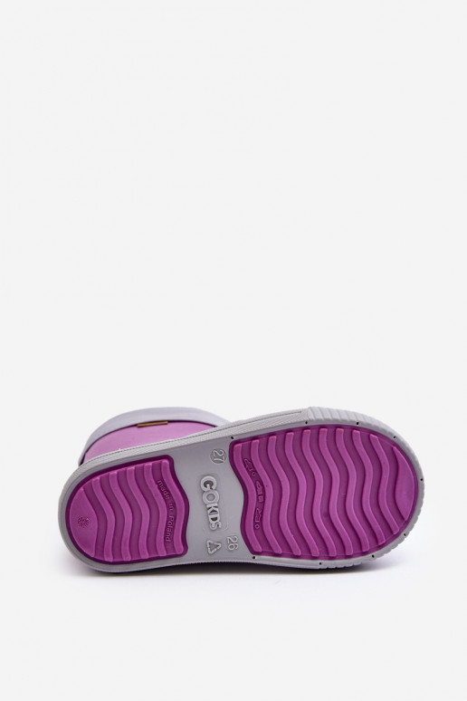 Botas de goma infantiles con calefacción Snow Wave Gokids 981 Morado