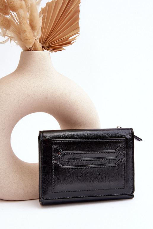 Cartera de mujer de piel ecológica, color negro Joanela